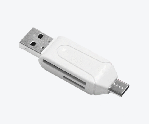Adaptador Micro USB 2 en 1 OTG y lector de tarjetas SD