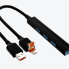 Adaptador Multipuerto USB-C/USB 4 en 1 con Tapa Abatible
