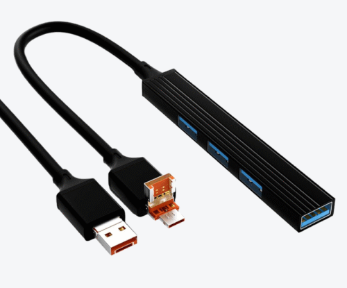 Adaptador Multipuerto USB-C/USB 4 en 1 con Tapa Abatible