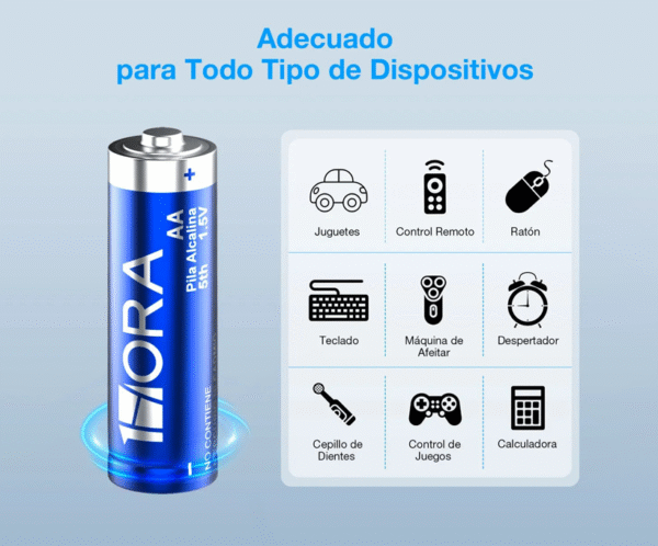 Paquete de 4 pilas alcalinas AA - Marca 1Hora