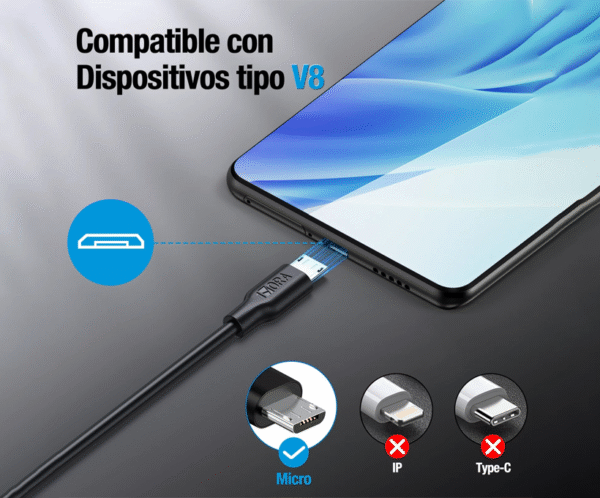 Cable micro USB V8