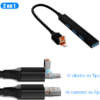 Adaptador Multipuerto USB-C/USB 4 en 1 con Tapa Abatible