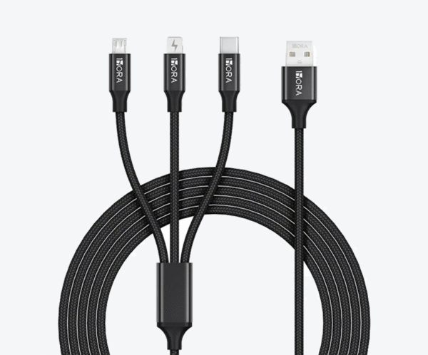 Cable 3 en 1 USB a Lightning + Micro USB + USB-C