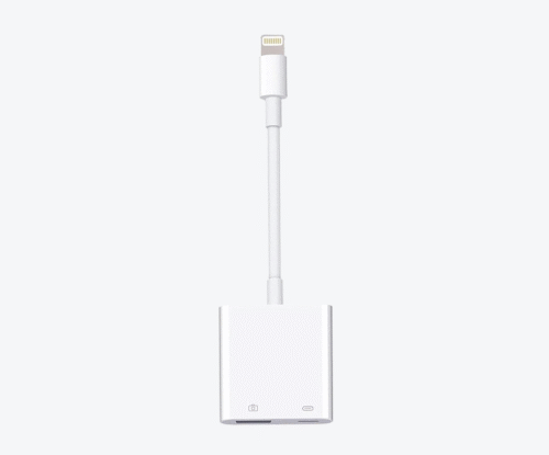 Adaptador de OTG Lightning a USB y Lightning hembra