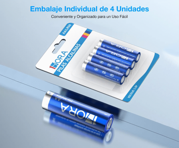 Paquete de 4 pilas alcalinas AA - Marca 1Hora