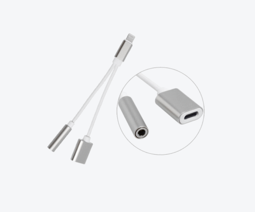 Adaptador Lightning de Cable a Carga y Jack 3.5