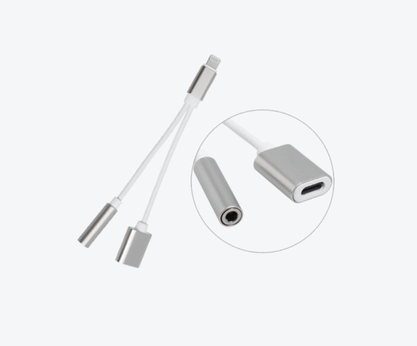 Adaptador Lightning de Cable a Carga y Jack 3.5