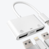 Adaptador de OTG Lightning a 2 USB y un Lightning hembra