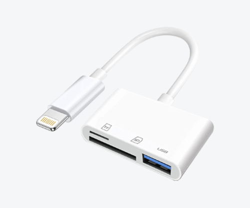 Adaptador de OTG Lightning a SD, Micro SD y USB